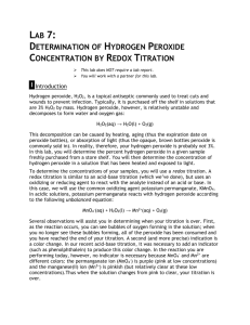 Determination of Hydrogen Peroxide Concentration by - Tri