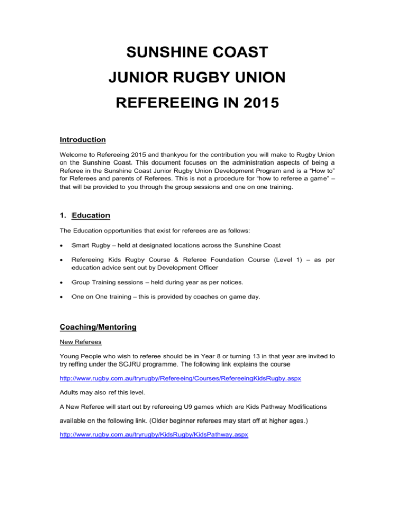 New Referees Procedures 2015