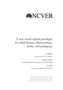 A new social capital paradigm for adult literacy: Partnerships, policy