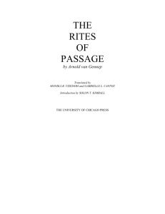 THE RITES OF PASSAGE by Arnold van Gennep Translated by