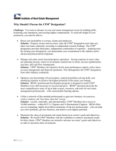 Why Should I Pursue the CPM® Designation?