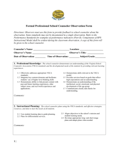 TPES-Formal Professional School Counselor Observation Form