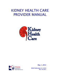 KHC Provider Manual - Texas Department of State Health Services