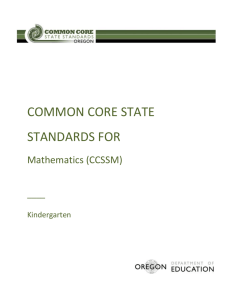 COMMON CORE STATE STANDARDS FOR Mathematics (CCSSM