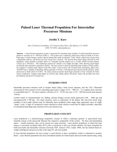 Pulsed Laser Thermal Propulsion For Interstellar Precursor Missions