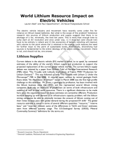 World Lithium Resource Impact on Electric Vehicles