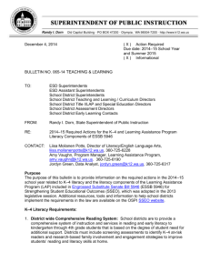 Required Actions for the K–4 and Learning Assistance Program
