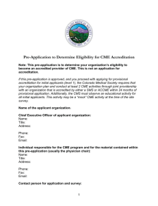 Application for Accreditation by the Colorado Medical Society
