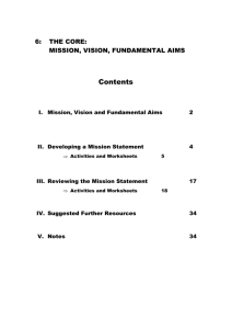 THE CORE: MISSION ,VISION AND FUNDAMENTAL AIMS