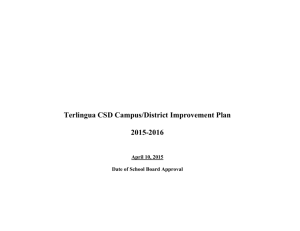 2016 Glossary for District Improvement Plan