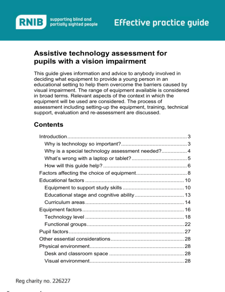 Assistive technology assessment for pupils with a vision