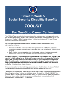 Ticket to Work Program - Disability Employment Initiative Ideas