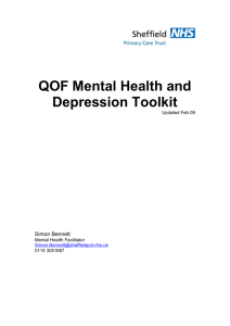 QOF Toolkit – mental health and depression 06-07