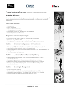 Personal Leadership Programme (ILM Level 5 Certificate in