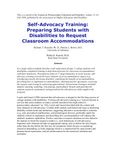 Preparing Students with Disabilities to Request Classroom