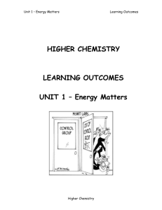 Learning outcomes - Culloden Academy Chemistry Department