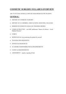 SYLLABUS OUTLINE - cosmetic surgery programme