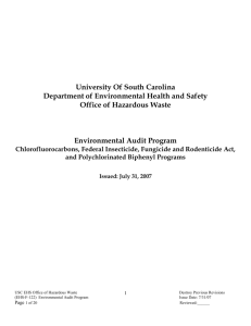 Chlorofluorocarbonics, FIFRA,PCB Program Audit