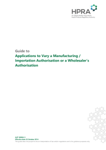 AUT-G0064 Guide to Applications to Vary a Manufacturing