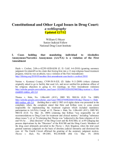 Constitutional and Other Legal Issues in Drug Court: