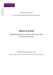 Negotiating Solutions to Ethical Dilemmas Year 5 2009-10