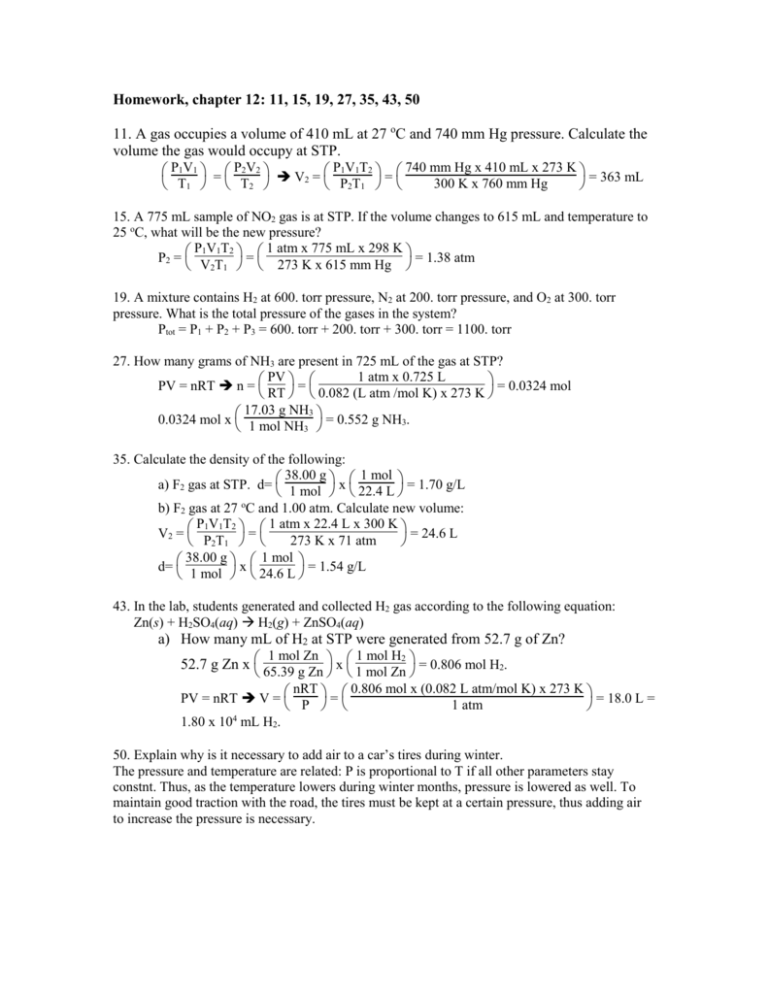 Homework Chapter 12 11 15 19 27 35 43 50