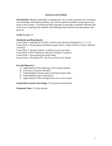 Genetics Lesson Module - University of Wyoming