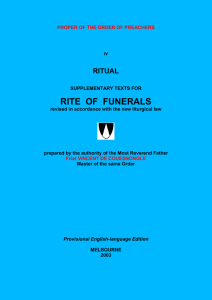 Supplementary Texts for Rite of Christian Funerals