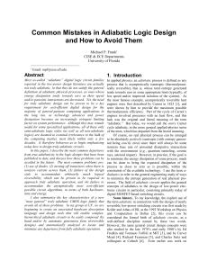 Common Mistakes in Adiabatic Logic Design, - UF CISE
