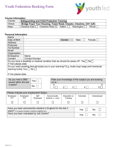 Booking Form - Youth Federation