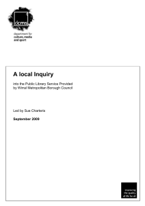 A Local Inquiry into the Public Library Service Provided by