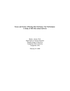 Forces and Factors Affecting Ohio Proficiency Test Performance: