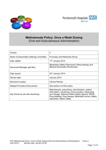 Methotrexate (Oral) Policy - Portsmouth Hospitals Trust