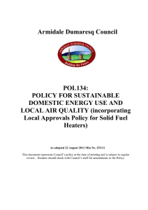 Policy for Sustainable Domestic Energy Use and Local Air Quality