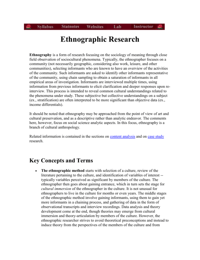 ethnographic research examples titles