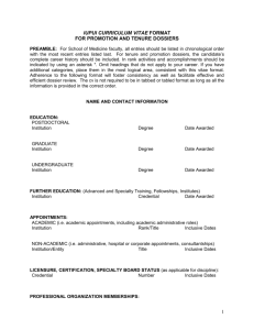 IUPUI CURRICULUM VITAE FORMAT - Office of Faculty Affairs and