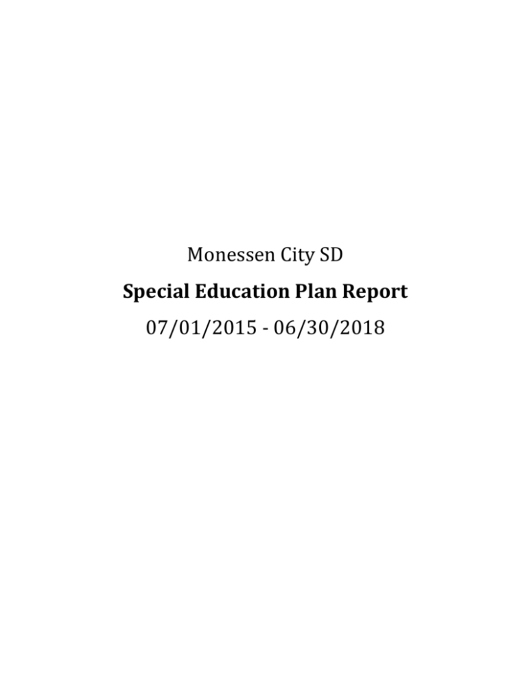 SPECIAL EDUCATION Plan Monessen City School District