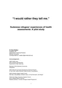 Health Assessments in Refugee Populations