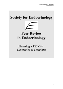 Peer Review in Endocrinology: Planning a PR Visit