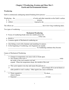 Chapter 14 Weathering and Soil Formation