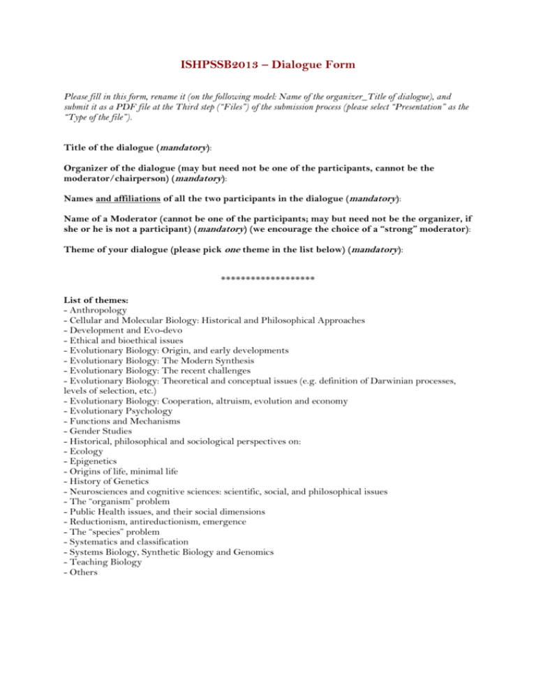 Dialogue Form