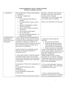 Sexual Exploitation Workshop from ARC