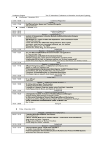 ICISC 2010 program - +=+ International Conference on