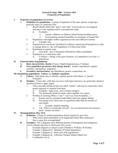 General Ecology: Lecture 2