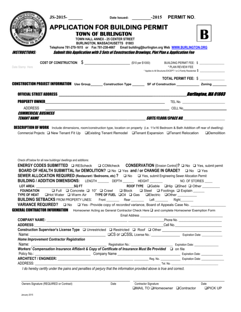 Building Permit Application 0428