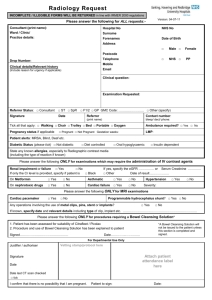 Radiology Request form