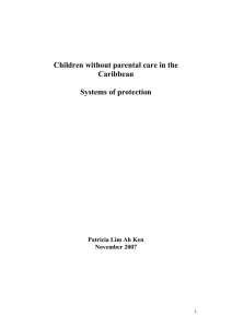 Outline for report on children without adequate parental