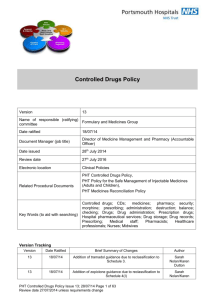 Controlled Drugs Policy - Portsmouth Hospitals Trust