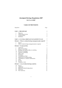 Aboriginal Heritage Regulations 2007