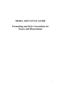 Media Arts Style Guide